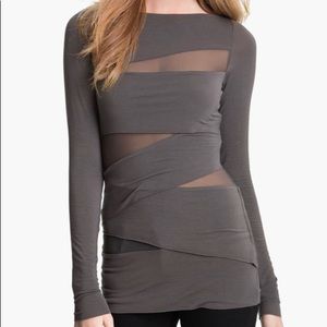 Bailey 44 "Tendencies" Crisscross Mesh Top Size XS